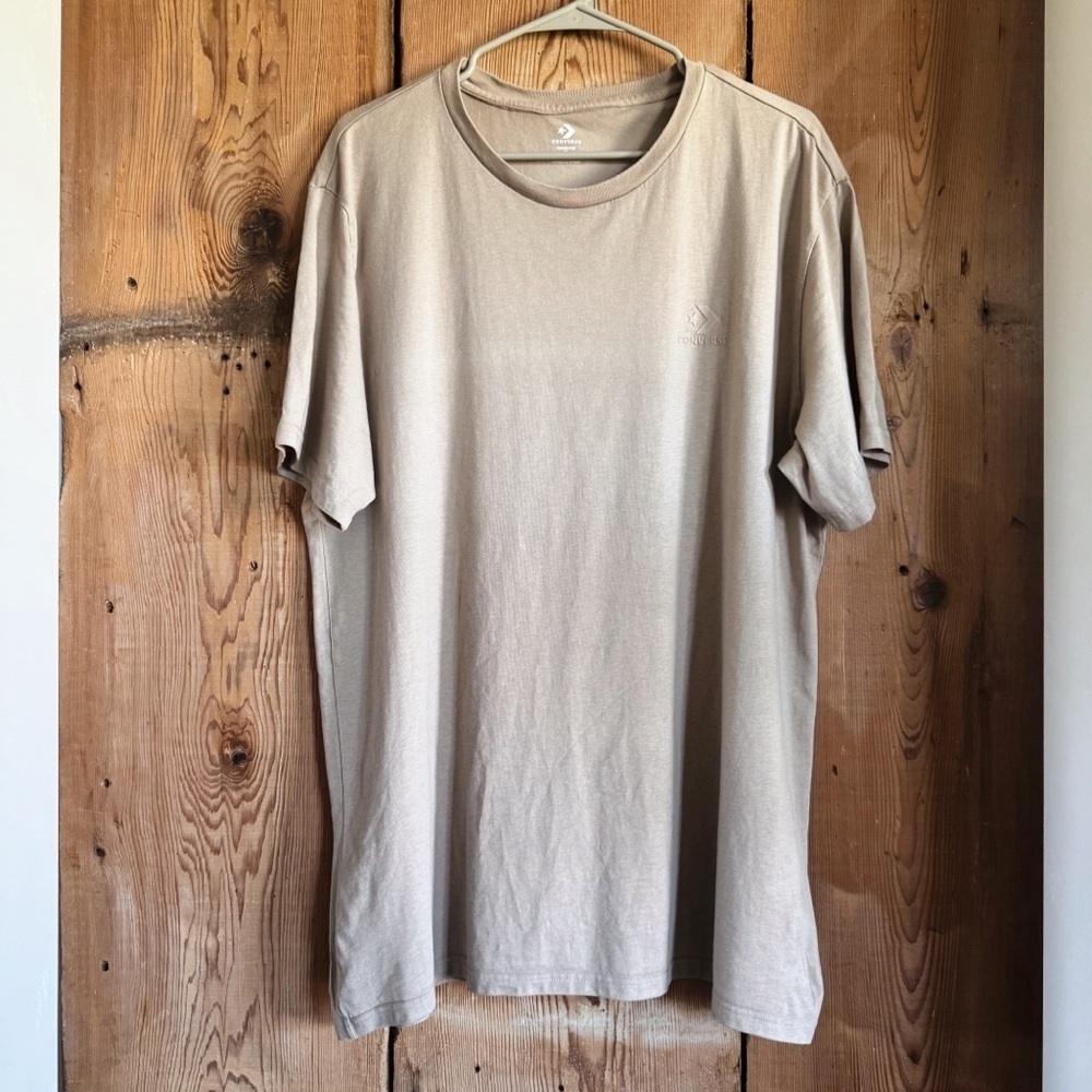 Sz XL Unisex Converse Go-To Star Chevron Debossed Cotton T-Shirt In Papyrus EUC